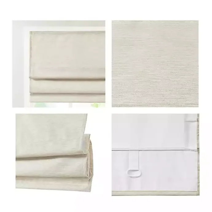 Best Kirklands Home Faux Silk Room Darkening Roman Shade, 27 in. Ivory