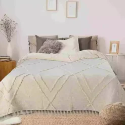 Hot Kirklands Home Geometric Queen Coverlet Ivory