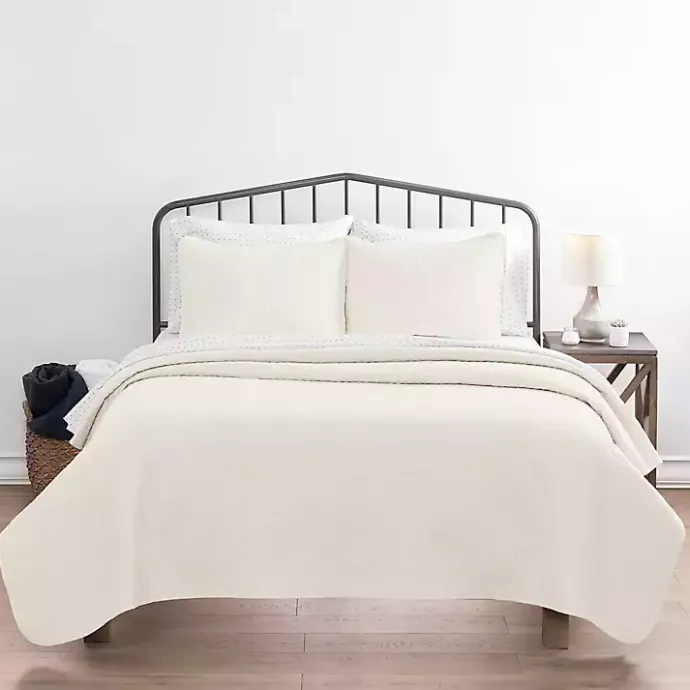 Clearance Kirklands Home Herringbone Quilted 3-pc. Queen Coverlet Set Ivory