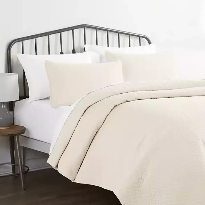 Clearance Kirklands Home Herringbone Quilted 3-pc. Queen Coverlet Set Ivory
