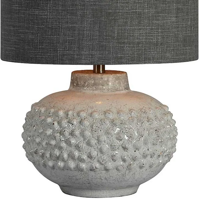 Clearance Kirklands Home Ivory Hobnail Table Lamp Gray