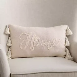 Online Kirklands Home Home Tassels Lumbar Pillow Ivory