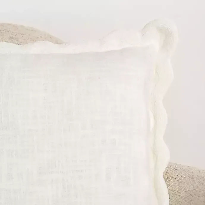 Hot Kirklands Home Juna Scalloped Pillow, 22 in. Ivory