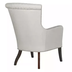 Best Kirklands Home Ivory Lanea Quilted Accent Chair with Silver Studs White