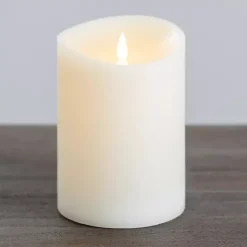 Kirklands Home LED Soft Flame Pillar Candle, 5x7 in. Ivory