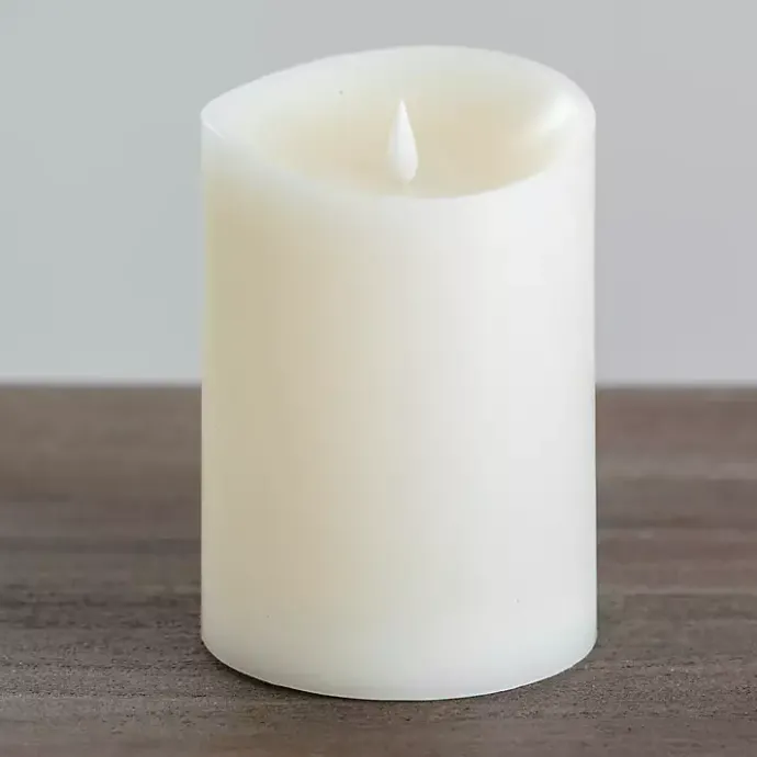 Kirklands Home LED Soft Flame Pillar Candle, 5x7 in. Ivory