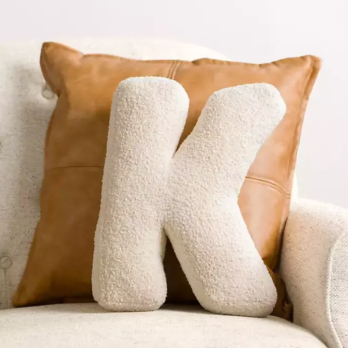 Best Kirklands Home Letter K Boucle Pillow Ivory