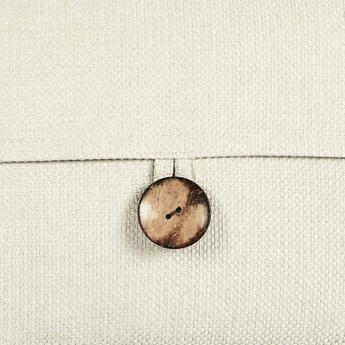 Hot Kirklands Home Linen and Button Lumbar Pillow Cover Ivory