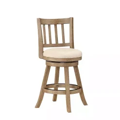 Online Kirklands Home Linen Slat Back Swivel Counter Stool Ivory