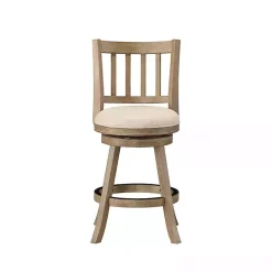 Online Kirklands Home Linen Slat Back Swivel Counter Stool Ivory