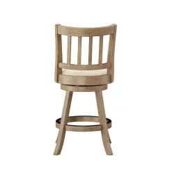 Online Kirklands Home Linen Slat Back Swivel Counter Stool Ivory
