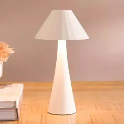 Discount Kirklands Home Metal Ribbed Rechargeable Touch Lamp Ivory