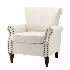 Best Kirklands Home Miriam Nailhead Trim Armchair Ivory