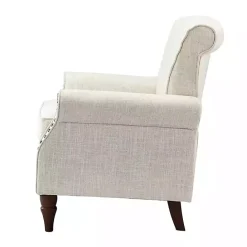 Best Kirklands Home Miriam Nailhead Trim Armchair Ivory