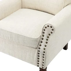 Best Kirklands Home Miriam Nailhead Trim Armchair Ivory