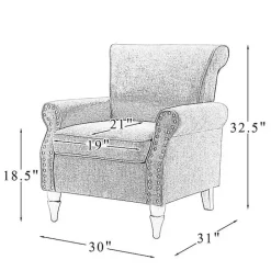 Best Kirklands Home Miriam Nailhead Trim Armchair Ivory