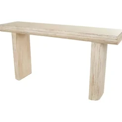 Sale Kirklands Home Natural Wood Grain Console Table Ivory