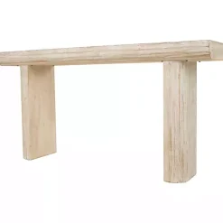 Sale Kirklands Home Natural Wood Grain Console Table Ivory