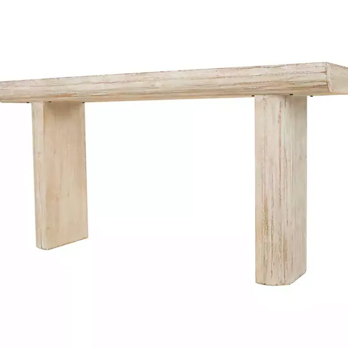 Sale Kirklands Home Natural Wood Grain Console Table Ivory