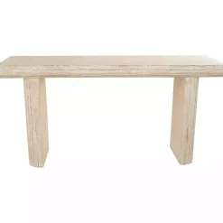 Sale Kirklands Home Natural Wood Grain Console Table Ivory