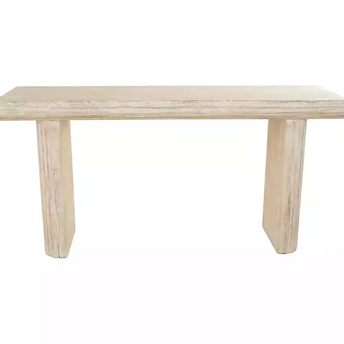 Sale Kirklands Home Natural Wood Grain Console Table Ivory