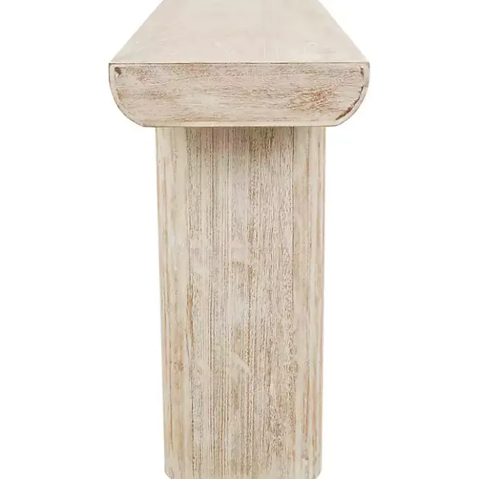 Sale Kirklands Home Natural Wood Grain Console Table Ivory