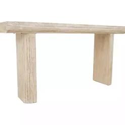 Sale Kirklands Home Natural Wood Grain Console Table Ivory