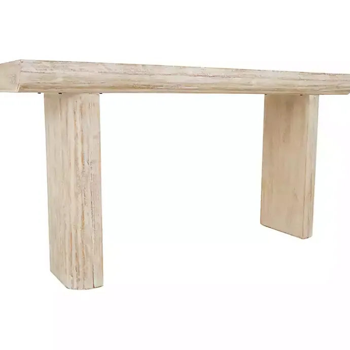 Sale Kirklands Home Natural Wood Grain Console Table Ivory
