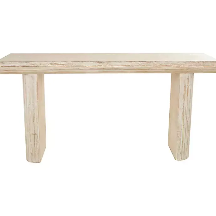 Sale Kirklands Home Natural Wood Grain Console Table Ivory