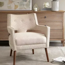 Sale Kirklands Home Open Back Mid-Century Modern Armchair Ivory