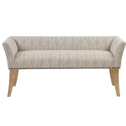 Outlet Kirklands Home Patterned Short Wingback Upholstered Bench Ivory