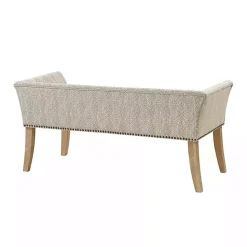 Outlet Kirklands Home Patterned Short Wingback Upholstered Bench Ivory