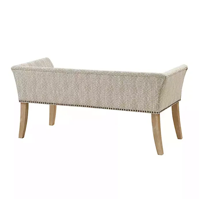 Outlet Kirklands Home Patterned Short Wingback Upholstered Bench Ivory