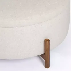 Best Kirklands Home Round Storage Coffee Table Ottoman Ivory