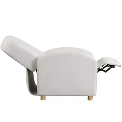 Best Kirklands Home Rounded Push Back Recliner Ivory