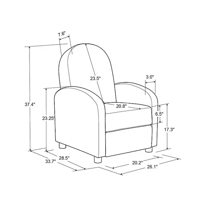 Best Kirklands Home Rounded Push Back Recliner Ivory