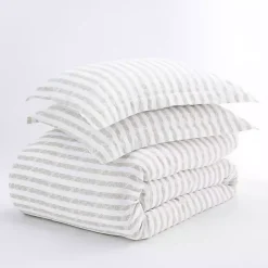 Sale Kirklands Home Rugged Stripes Puffed 3-pc. King Duvet Set Ivory
