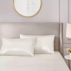 Sale Kirklands Home Satin King 2-pc. Pillow Case Set Ivory