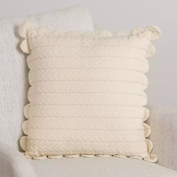 Hot Kirklands Home Scalloped Edge Pillow Ivory