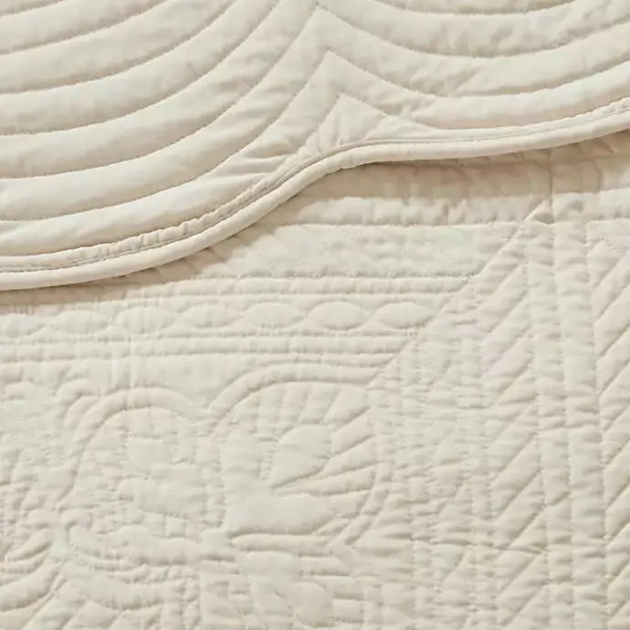 Hot Kirklands Home Scalloped Monica 3-pc. Queen Coverlet Set Ivory