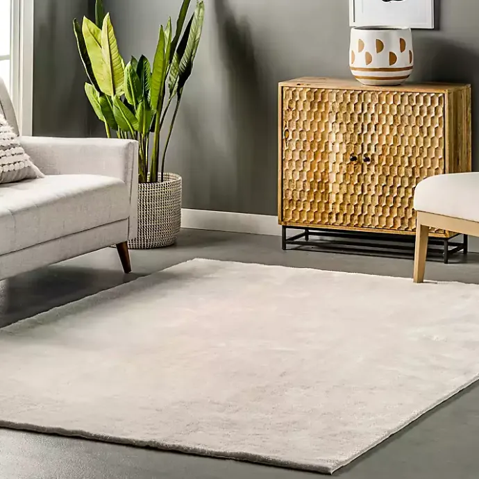 Sale Kirklands Home Shag Washable Area Rug, 8x10 Ivory