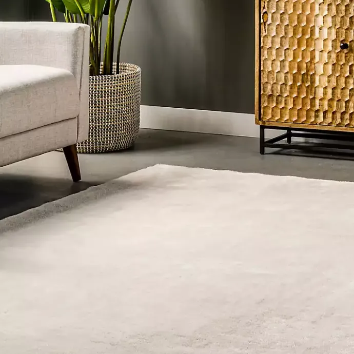 Sale Kirklands Home Shag Washable Area Rug, 8x10 Ivory