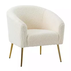 Discount Kirklands Home Sherpa Venice Accent Chair Ivory