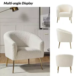 Discount Kirklands Home Sherpa Venice Accent Chair Ivory