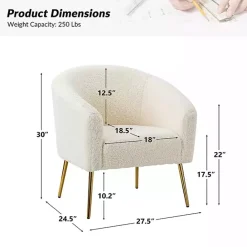 Discount Kirklands Home Sherpa Venice Accent Chair Ivory