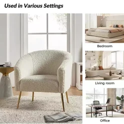 Discount Kirklands Home Sherpa Venice Accent Chair Ivory