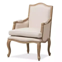 Outlet Kirklands Home Streaked Antique Accent Chair Ivory