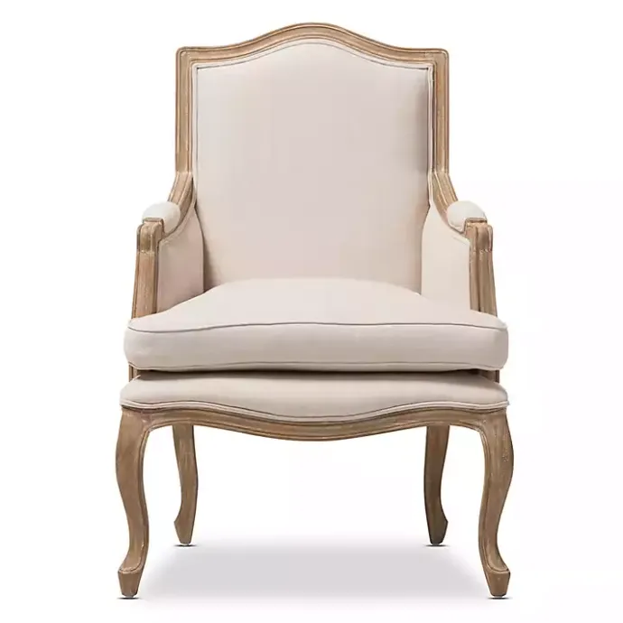 Outlet Kirklands Home Streaked Antique Accent Chair Ivory