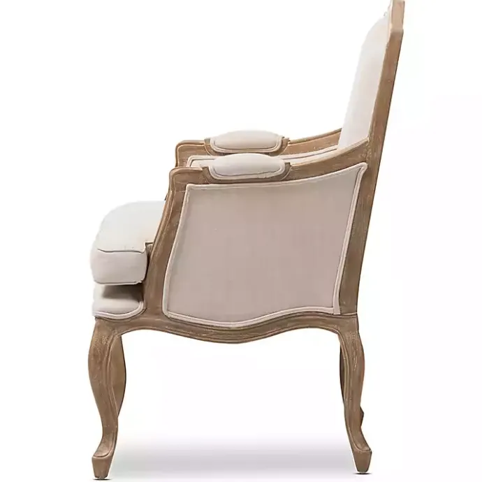 Outlet Kirklands Home Streaked Antique Accent Chair Ivory