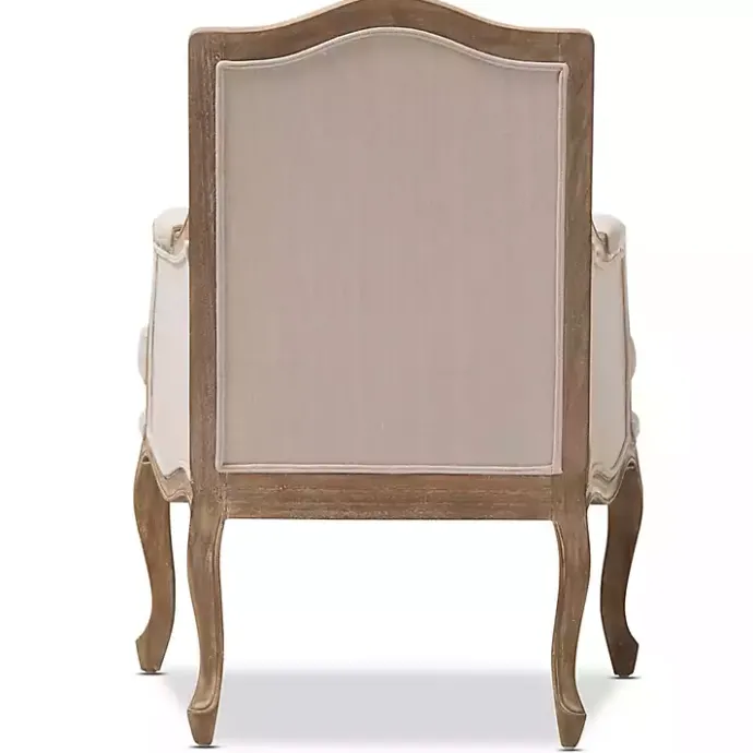 Outlet Kirklands Home Streaked Antique Accent Chair Ivory
